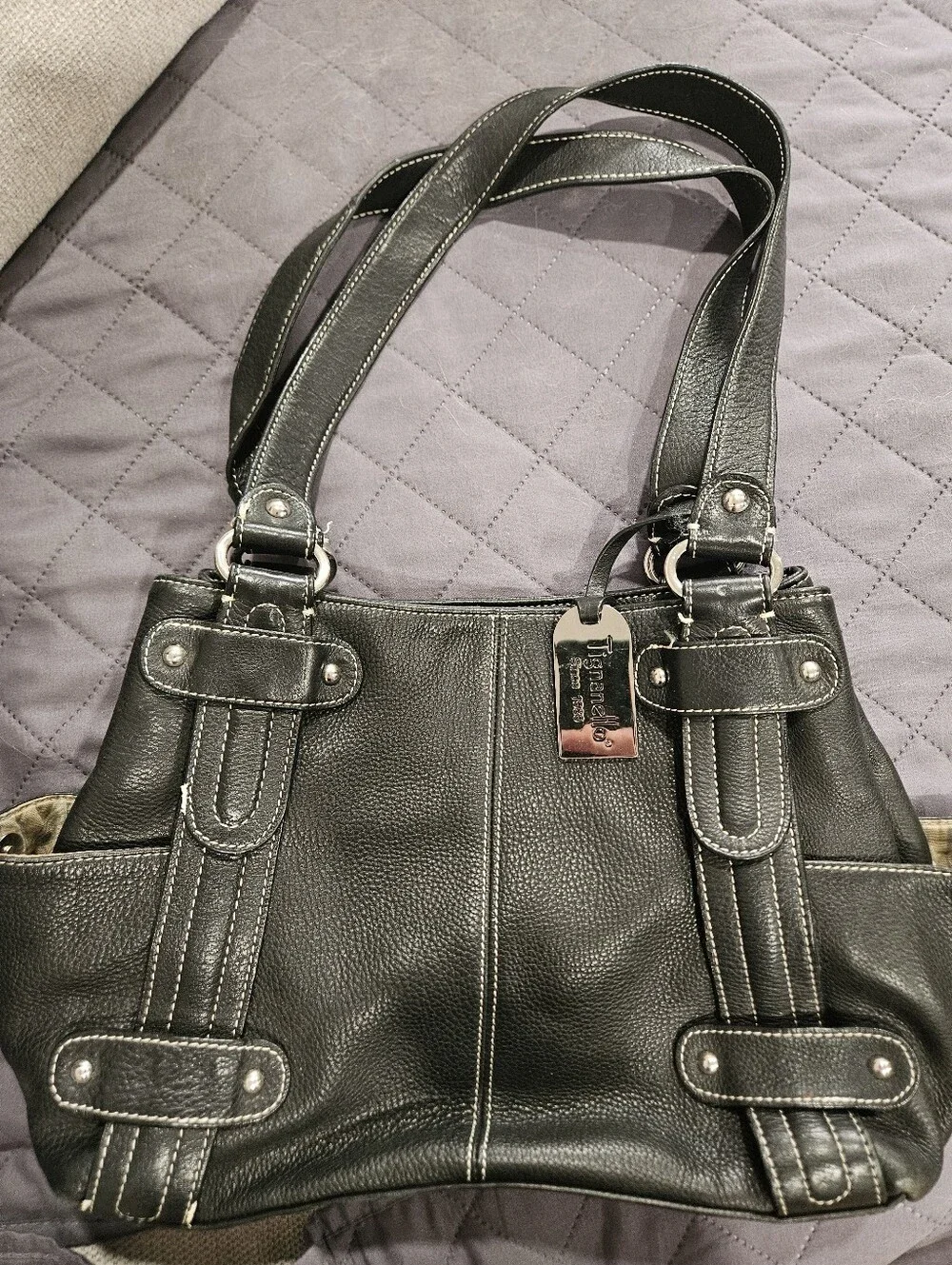 Black Leather Women's Shoulder Bag